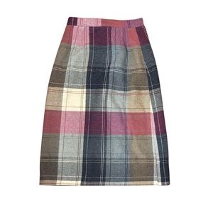 ✼ vintage plaid midi skirt ✼